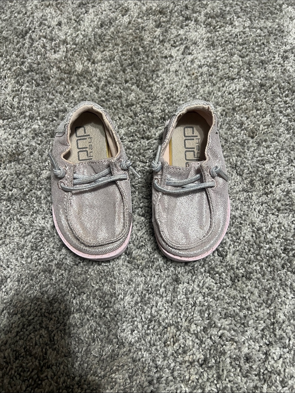 Hey Dude Girls Light Pink Canvas Slip-On Moccasins